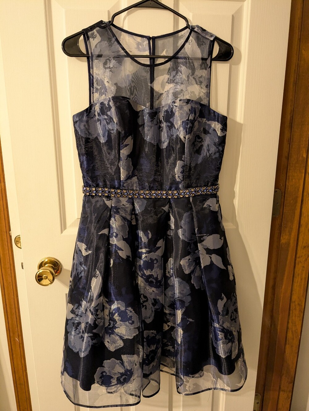 Eliza J Navy Floral Cocktail Dress